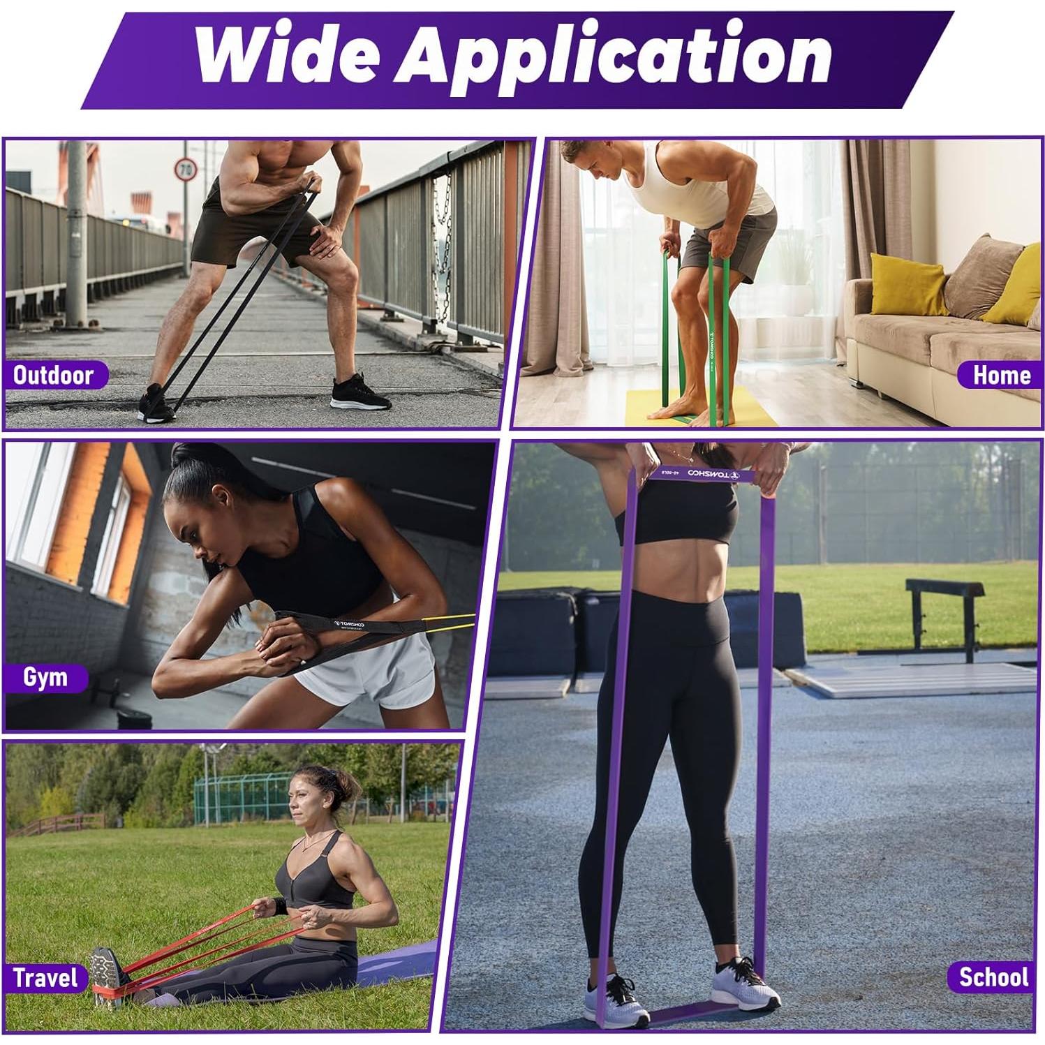 Bandas de Resistencia TOMSHOO 7 en 1 con Ancla y Mangos