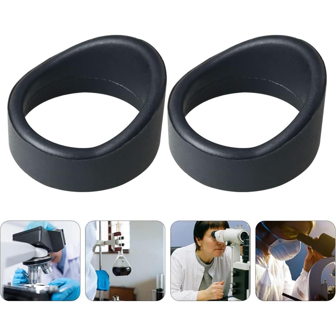 MEETOOT 2pcs Binocular Rubber Eyepiece 31-33mm Rubber Eyepiece Shield Eyepiece Cover for Stereomicroscope