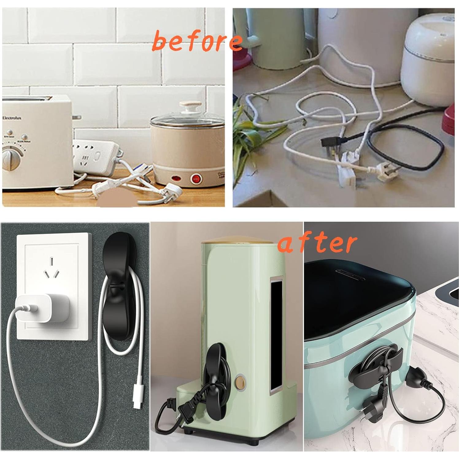 Organizador de Cables UMUST 4PCS para Electrodomésticos - Negro y Blanco