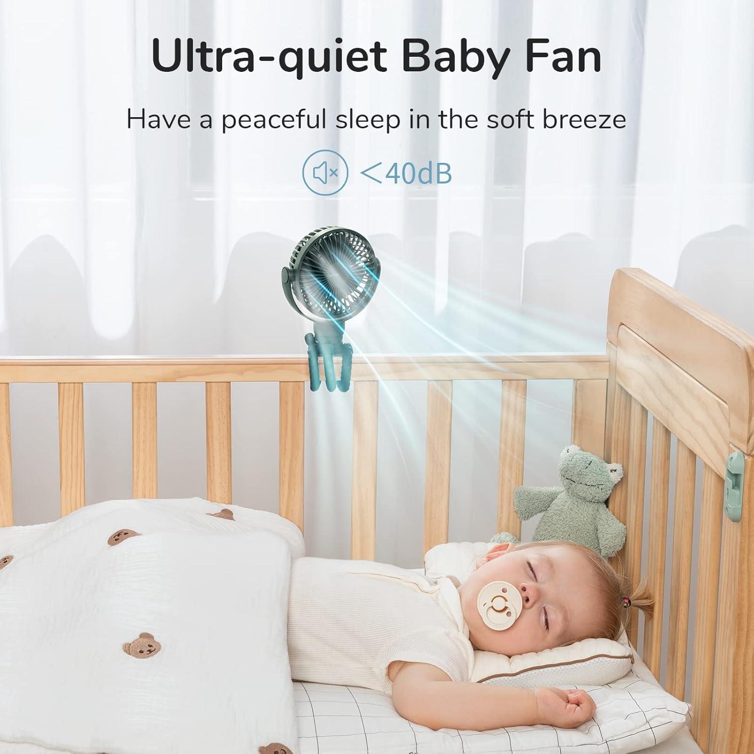 Ventilador Portátil JISULIFE Mini 4000mAh 4 Velocidades Verde