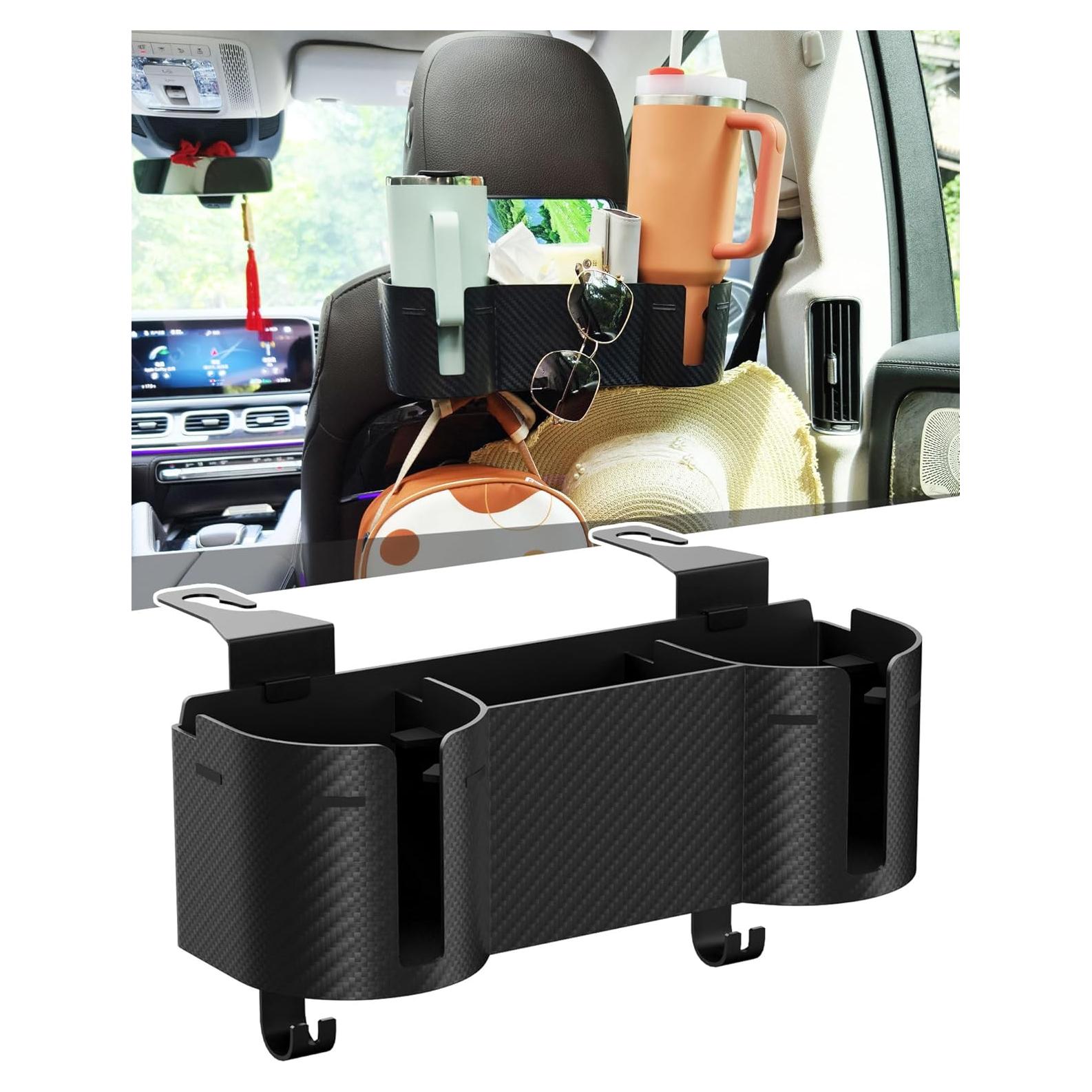 Organizador de Asiento de Auto JETOO con Soporte para 2 Tazas