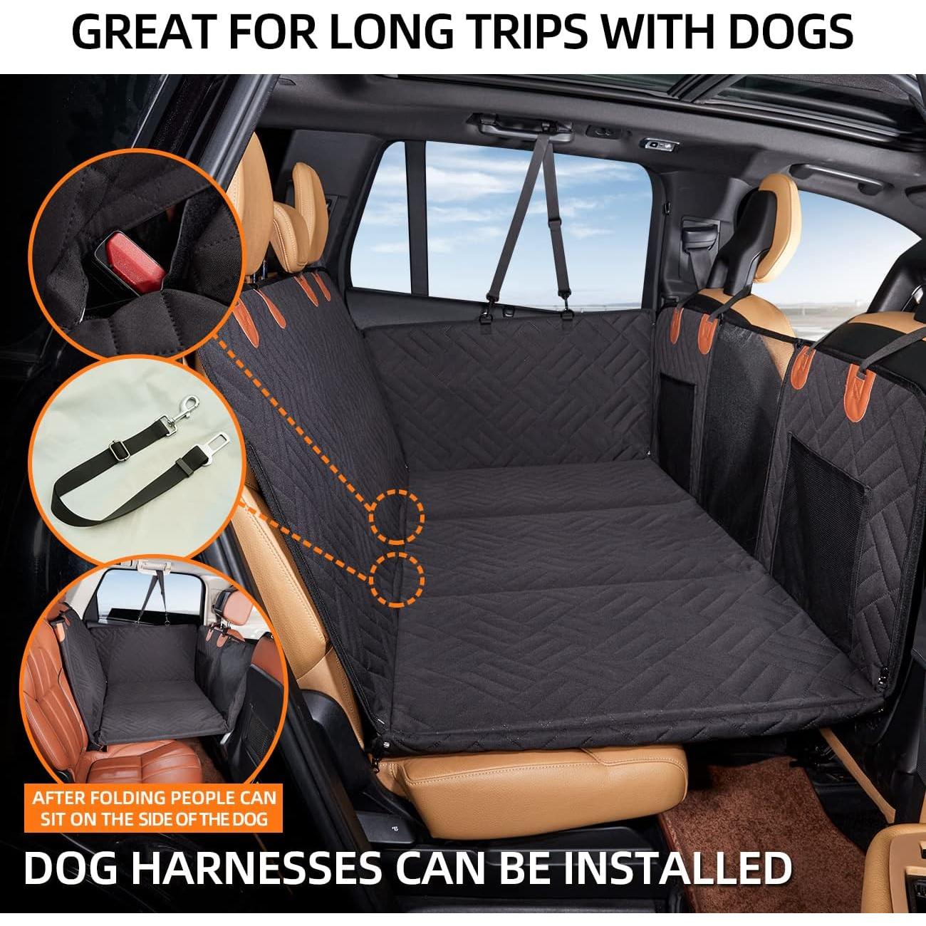 Extensor de Asiento Trasero YJGF para Perros Negro 132x63 cm