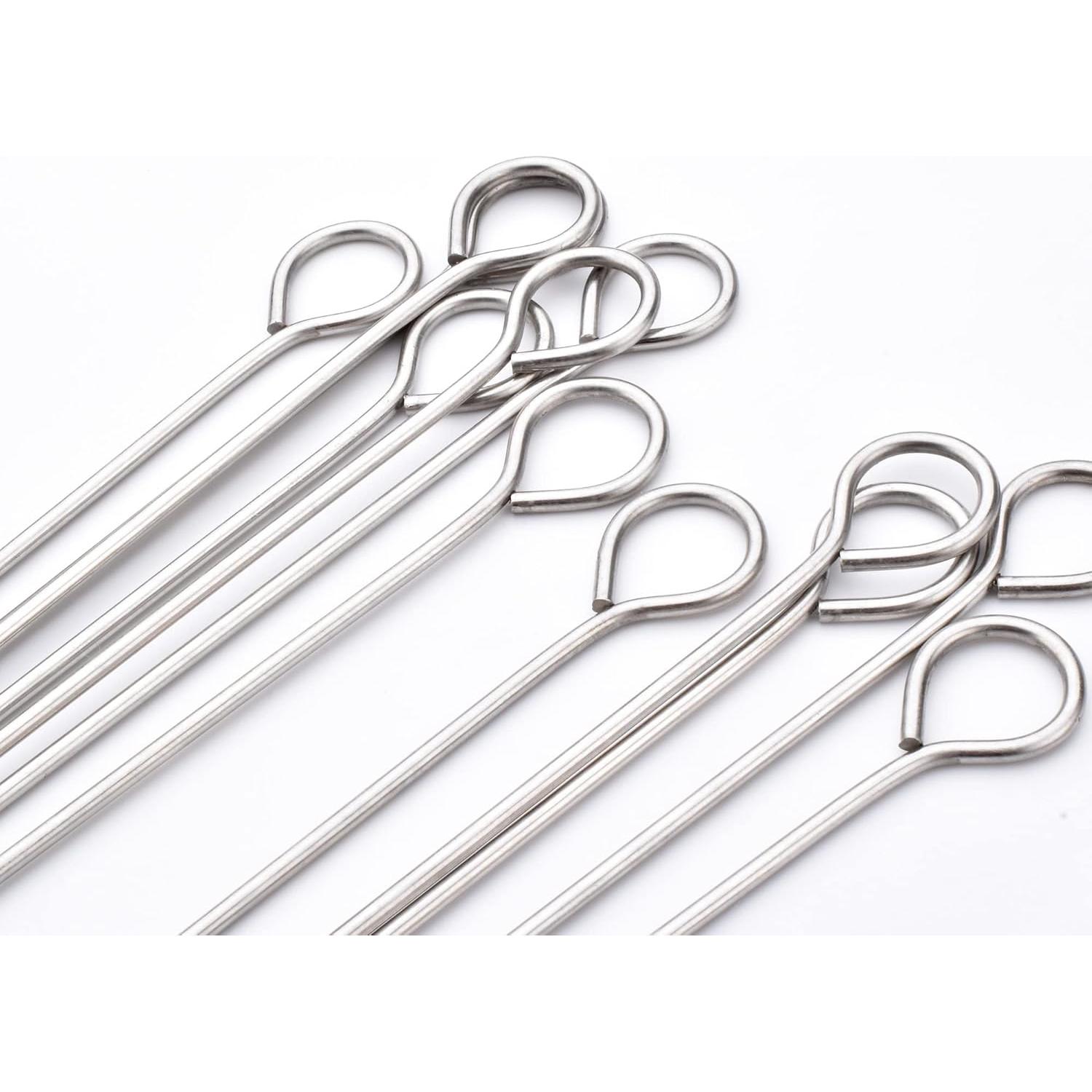 Pinchos de Barbacoa de Acero Inoxidable HONSHEN 25 cm 12 Pcs