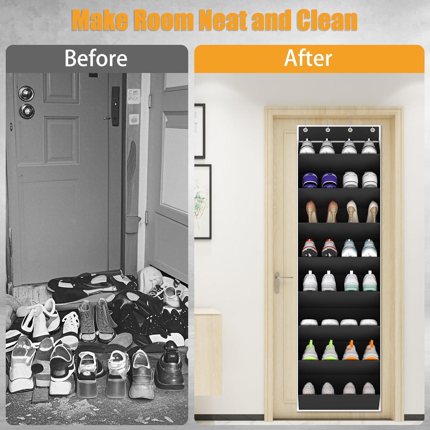 Organizador de Zapatos Sobre la Puerta KYEVIS Negro 16-24 Pares