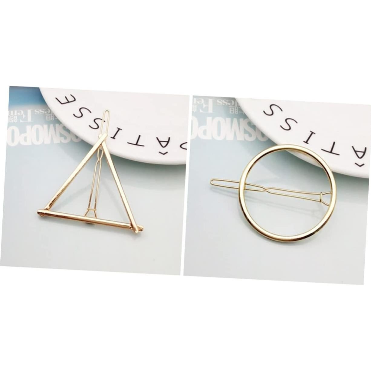 Pinzas de cabello geométricas Angoily - 5 unidades, aleación, minimalistas