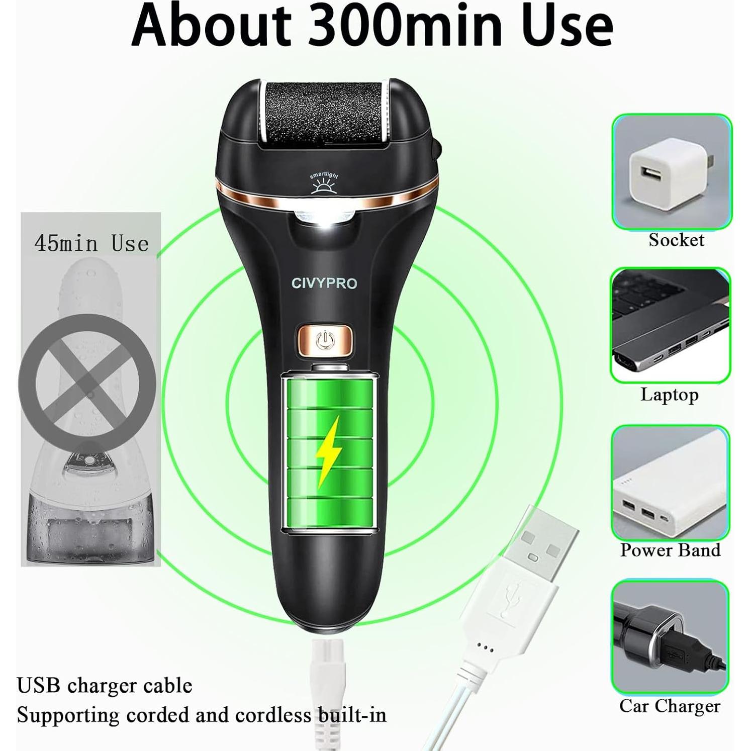 Removedor de Callos Eléctrico CIVYPRO BK-506 Recargable Negro