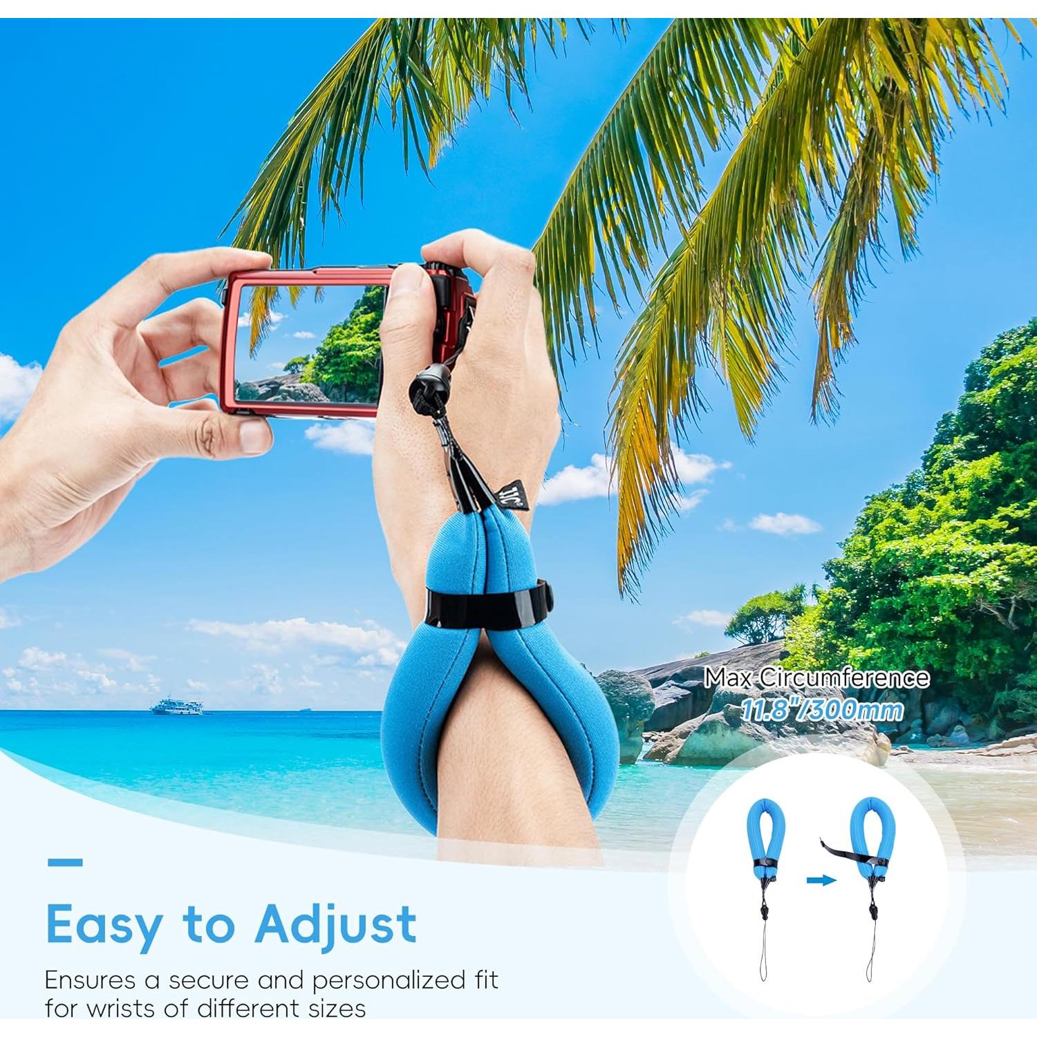 Correa Flotante Impermeable JJC para Cámara Azul - Compatible con Olympus, Kodak, Nikon, GoPro