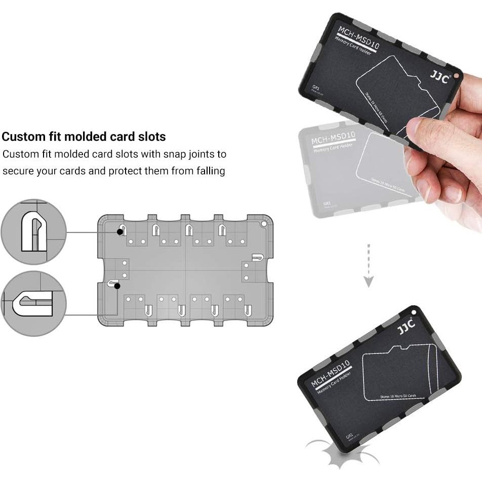 Organizador JJC para 10 Tarjetas Micro SD - Ultra Delgado