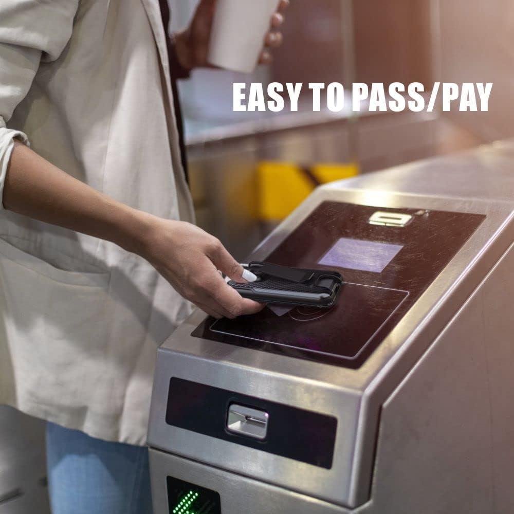 Portatarjetas LIUGX Negro - Policarbonato, Clip Metal, 4 Tarjetas