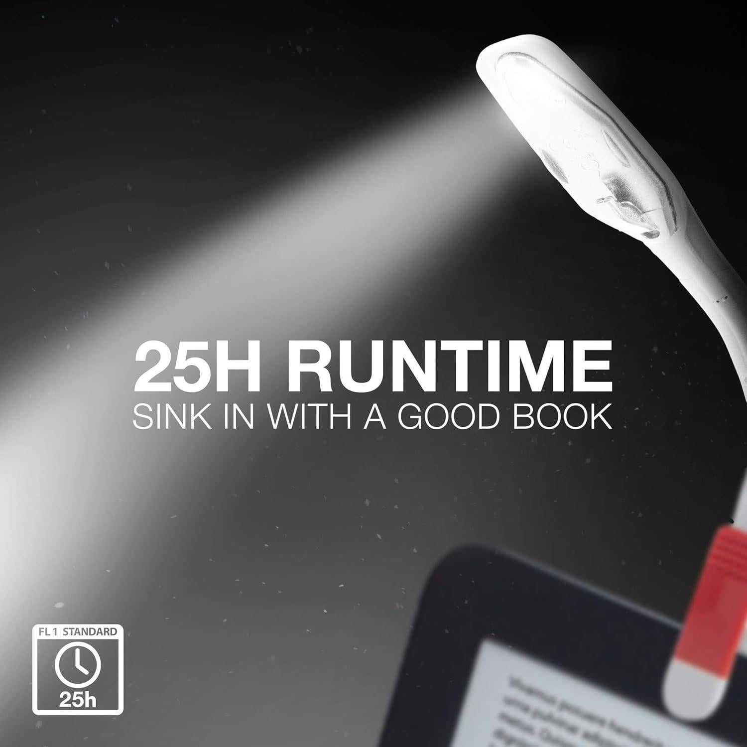 Luz de libro Energizer LED con clip, 25 horas, blanca