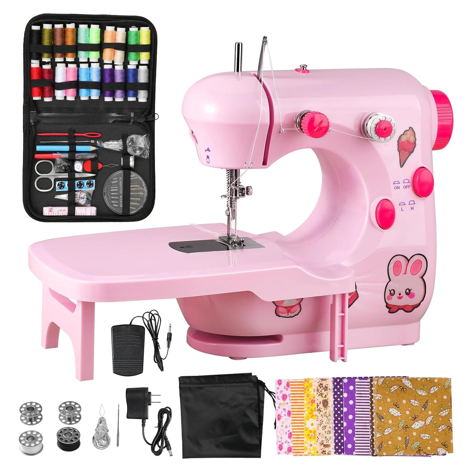 Mini Máquina de Coser Plys Rosa para Principiantes 1.36kg