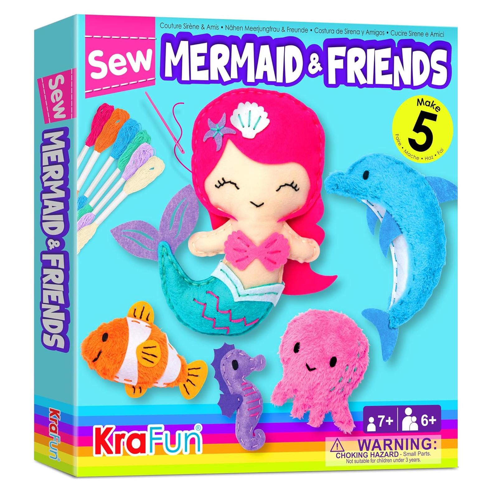 Kit de Costura KRAFUN para Niños - 5 Muñecas de Peluche