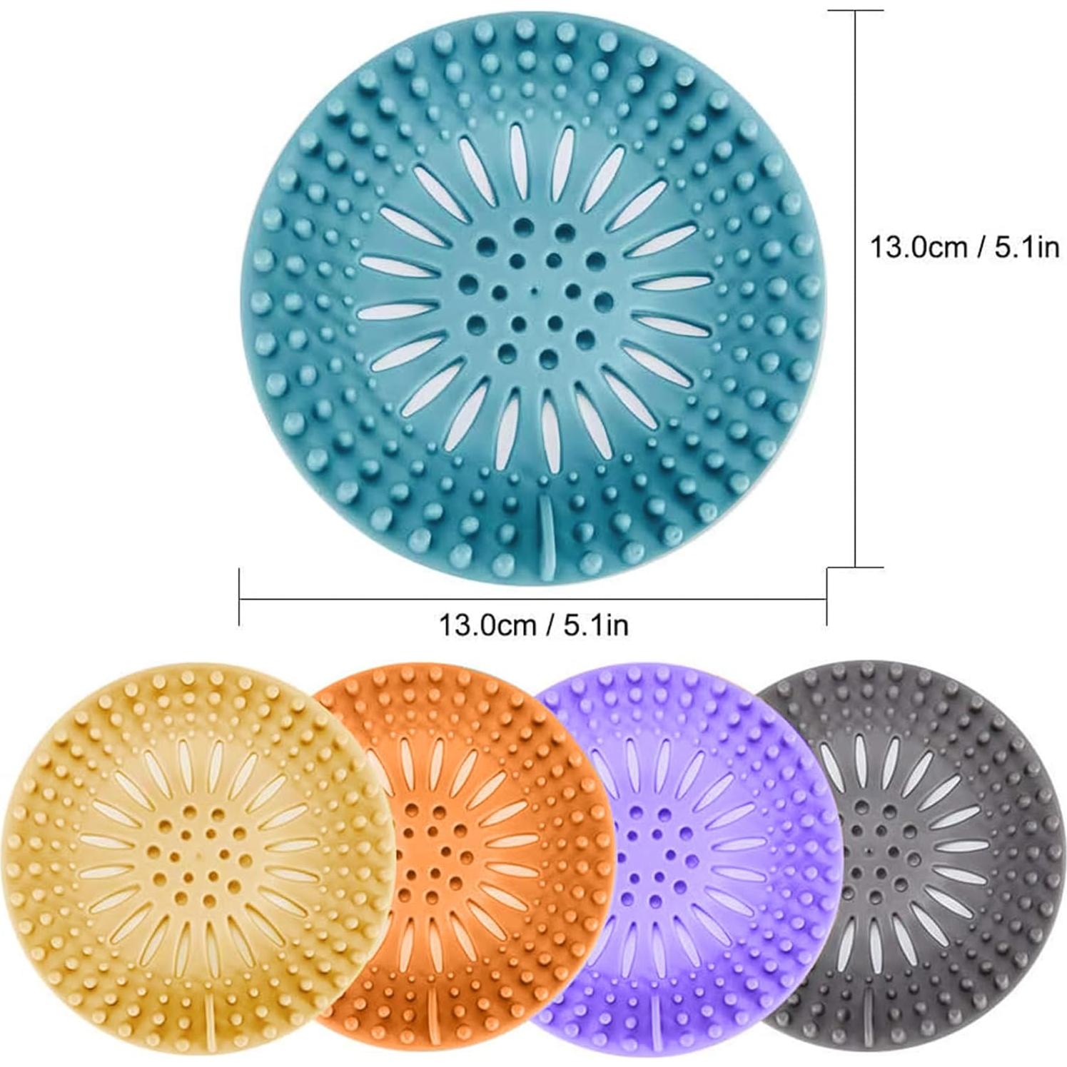 Gotega Captador de Cabello para Drenaje, 5 Piezas Brillantes