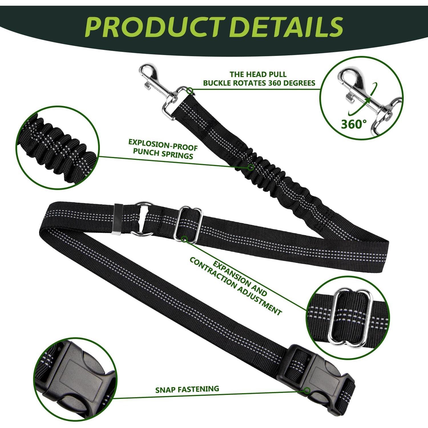 Correa de Seguridad para Perro Urgown para Carro de Golf Negra