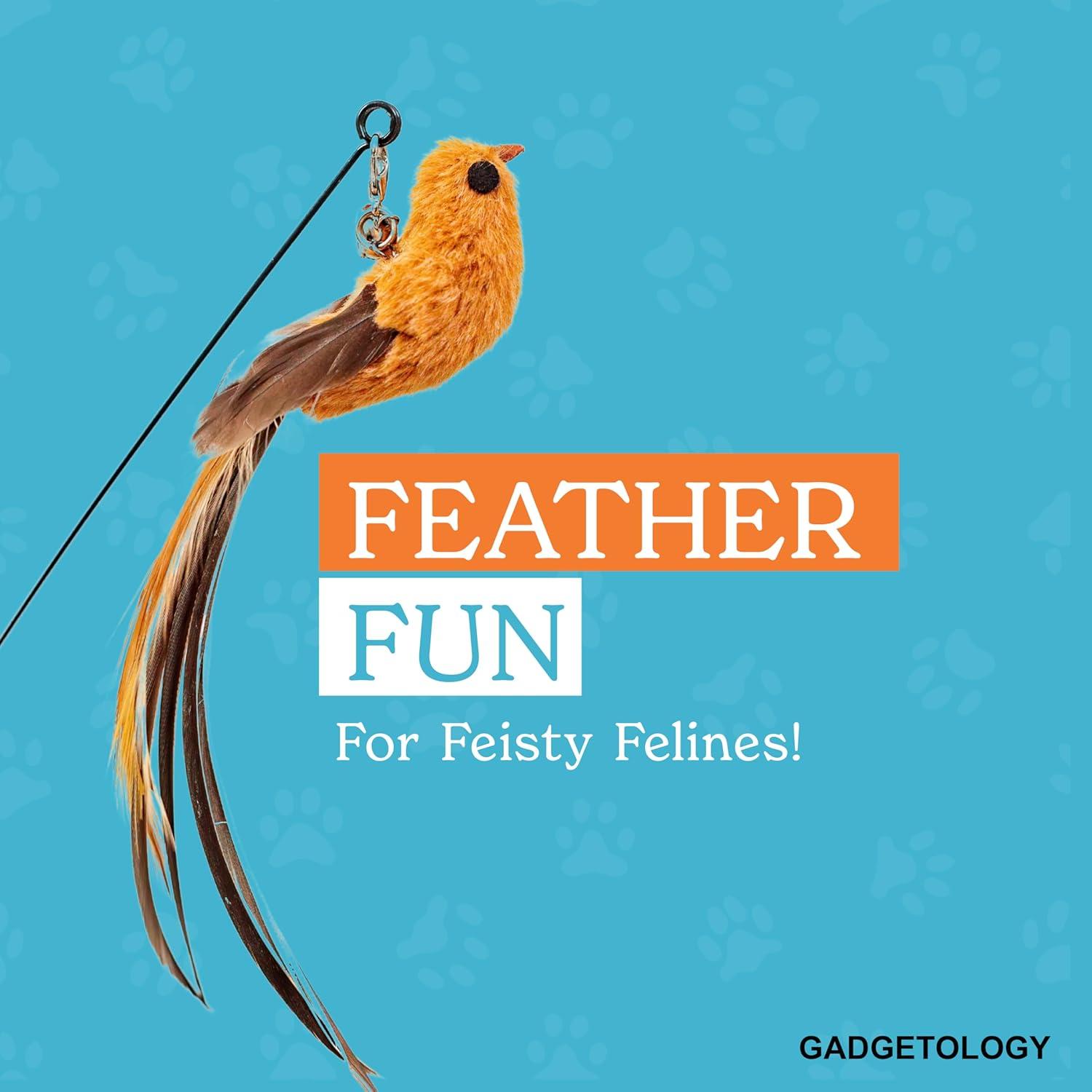 Juego Interactivo para Gatos GADGETSOLOGY 5 Piezas Plumas