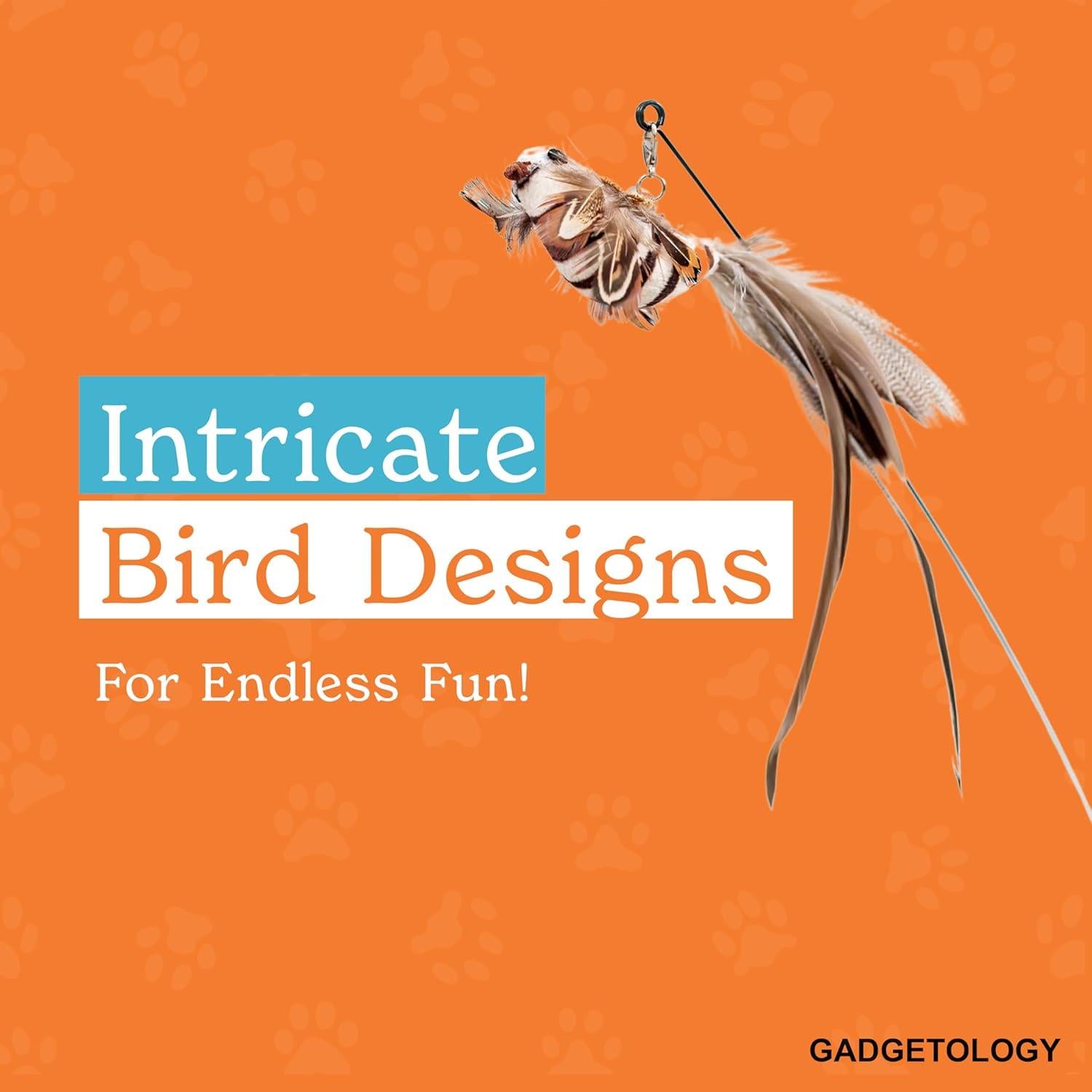 Juego Interactivo para Gatos GADGETSOLOGY 5 Piezas Plumas