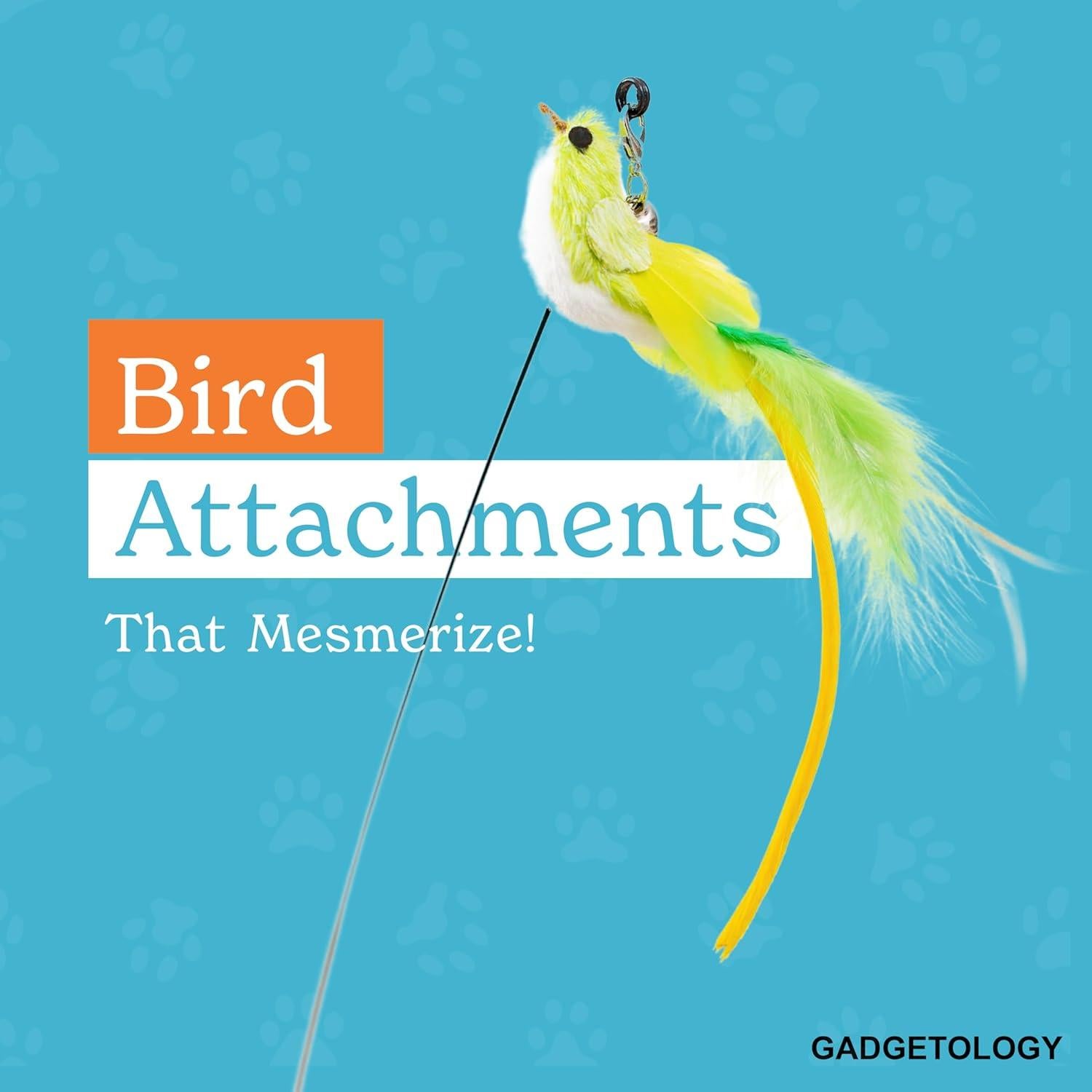 Juego Interactivo para Gatos GADGETSOLOGY 5 Piezas Plumas