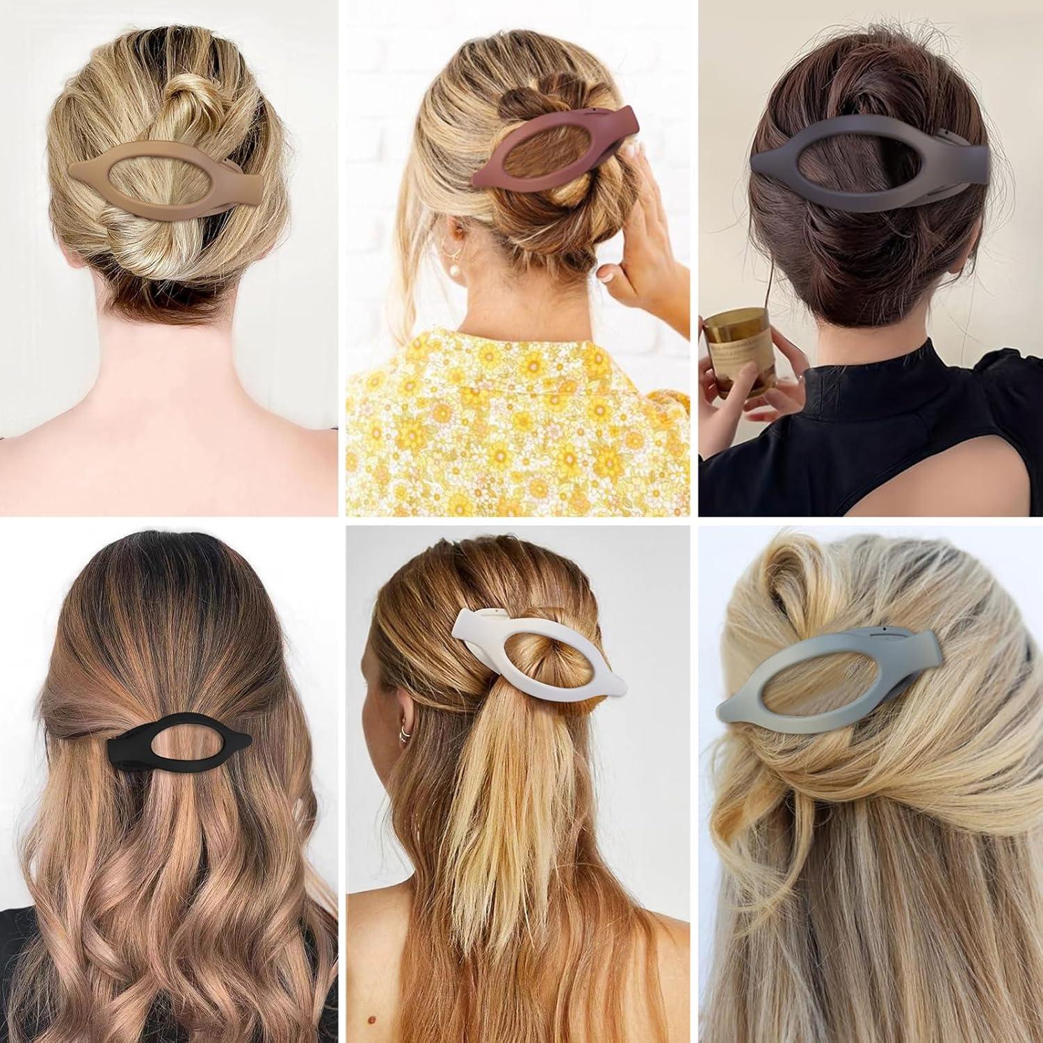 Clip de Pelo Plano 6 Pcs CHANDAT Multicolor 11.94x5.08 cm