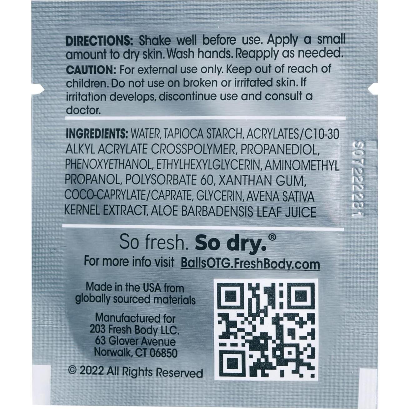 Fresh Body Loción Antirrozaduras para Hombres 15 Paquetes 0.07 oz