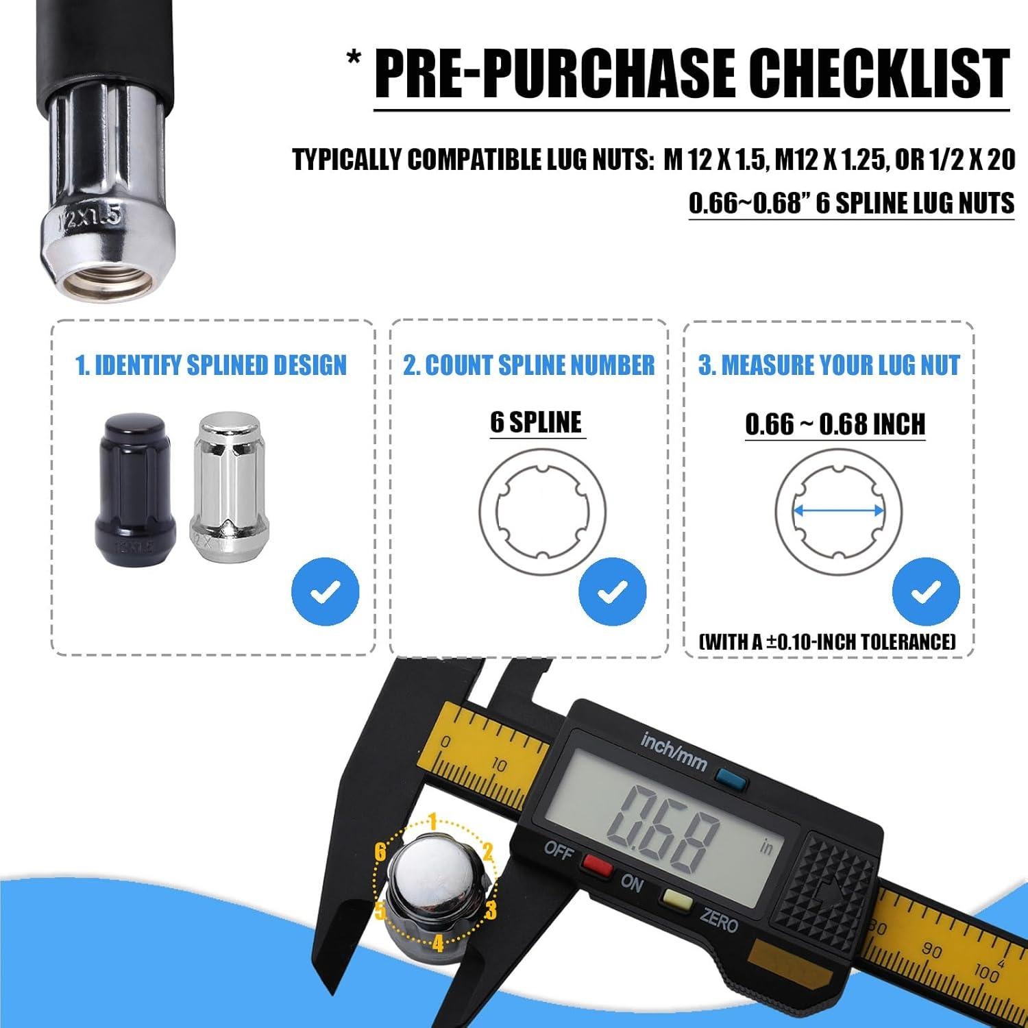 Juego de 2 Puntas de 6 para Tuercas de Llantas VEXPLO