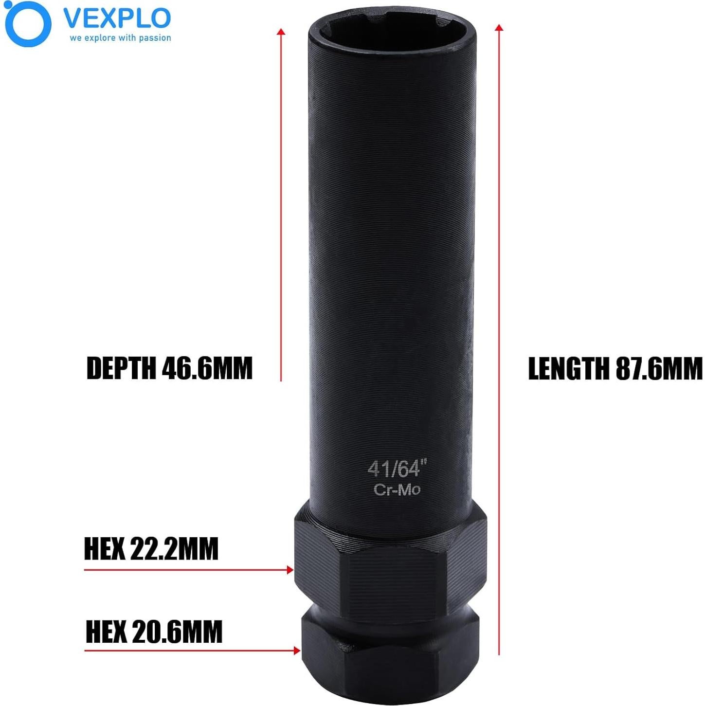 Juego de 2 Puntas de 6 para Tuercas de Llantas VEXPLO