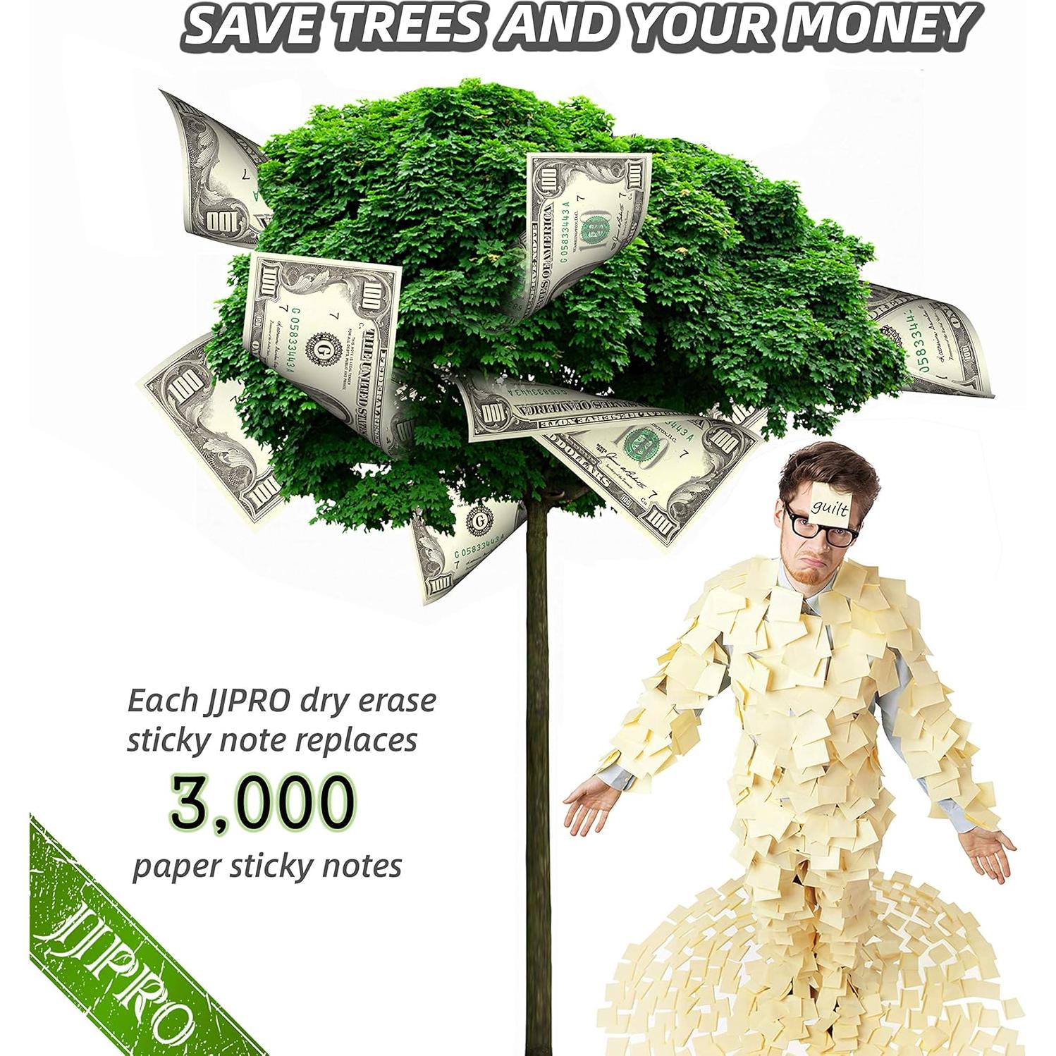 Notas Adhesivas Borrables JJPRO 7.62cm x 7.62cm 12 Pzas