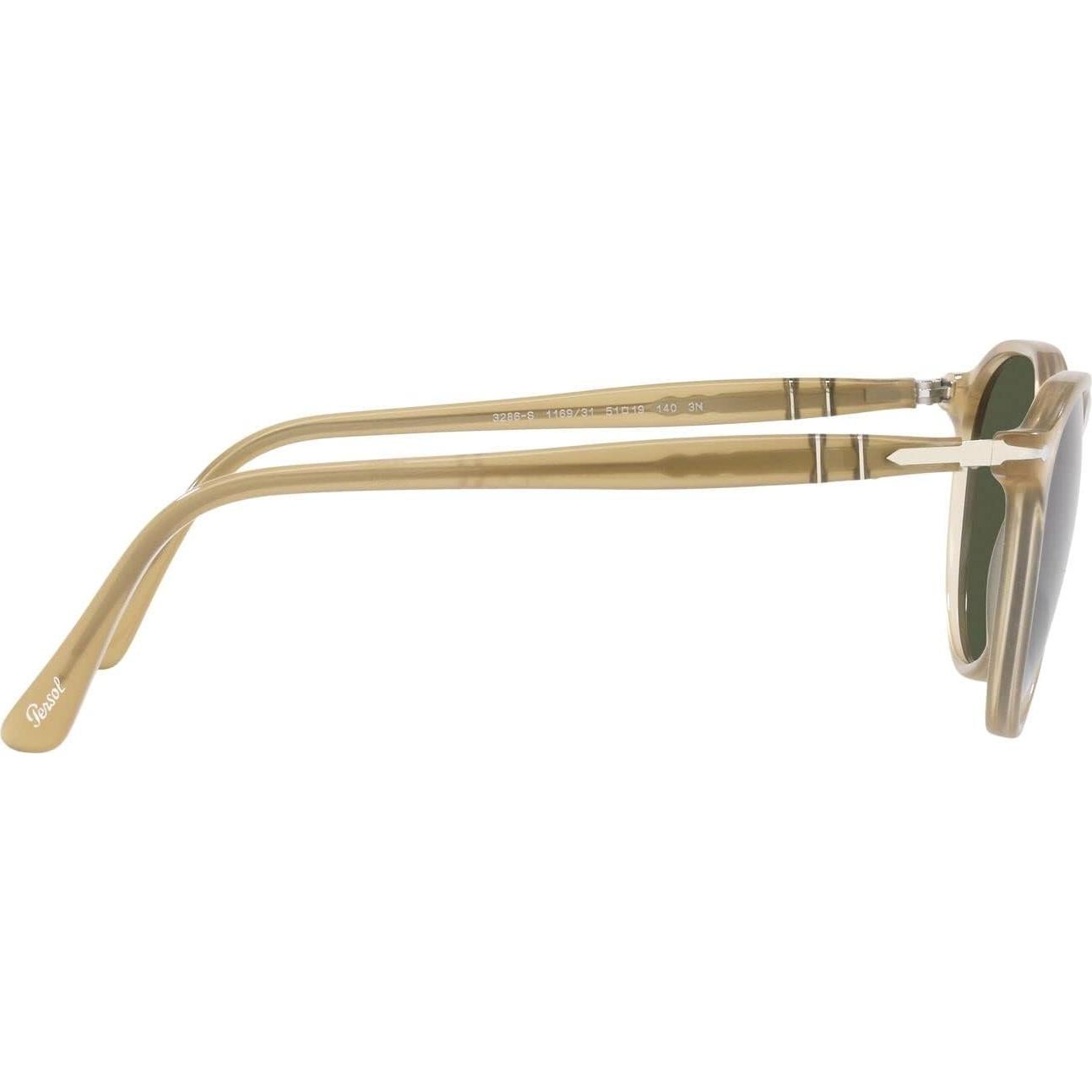 Gafas de Sol Redondas Persol PO3286S Ópalo Beige Verde 100% UV