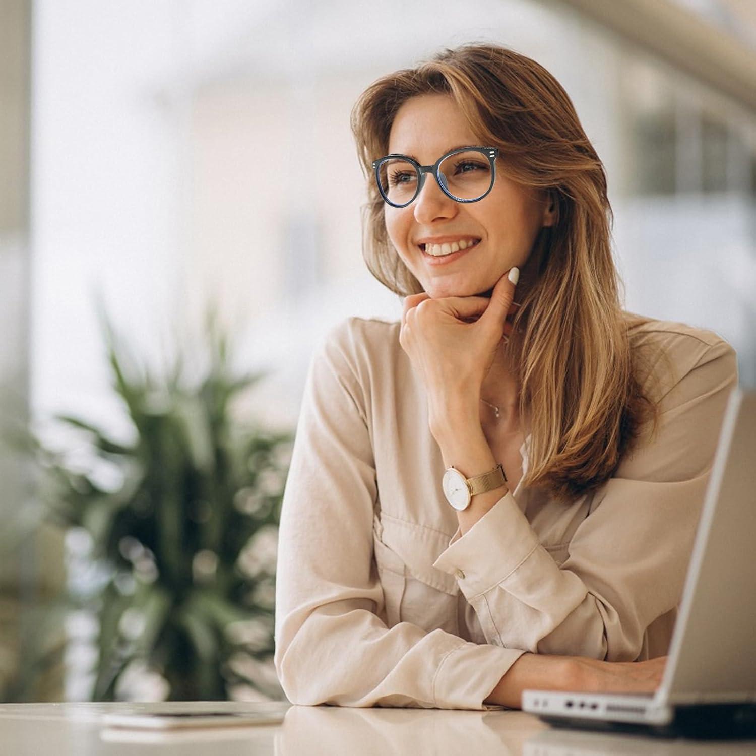 Gafas de lectura redondas retro 3 pack bloqueo luz azul 1.5x