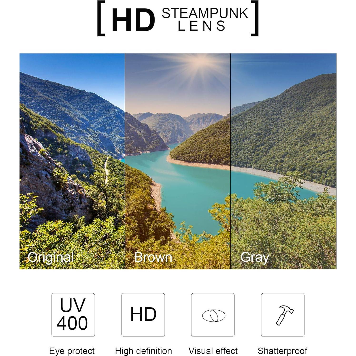 4 Pares de Gafas de Sol Steampunk Retro Unisex Vintage