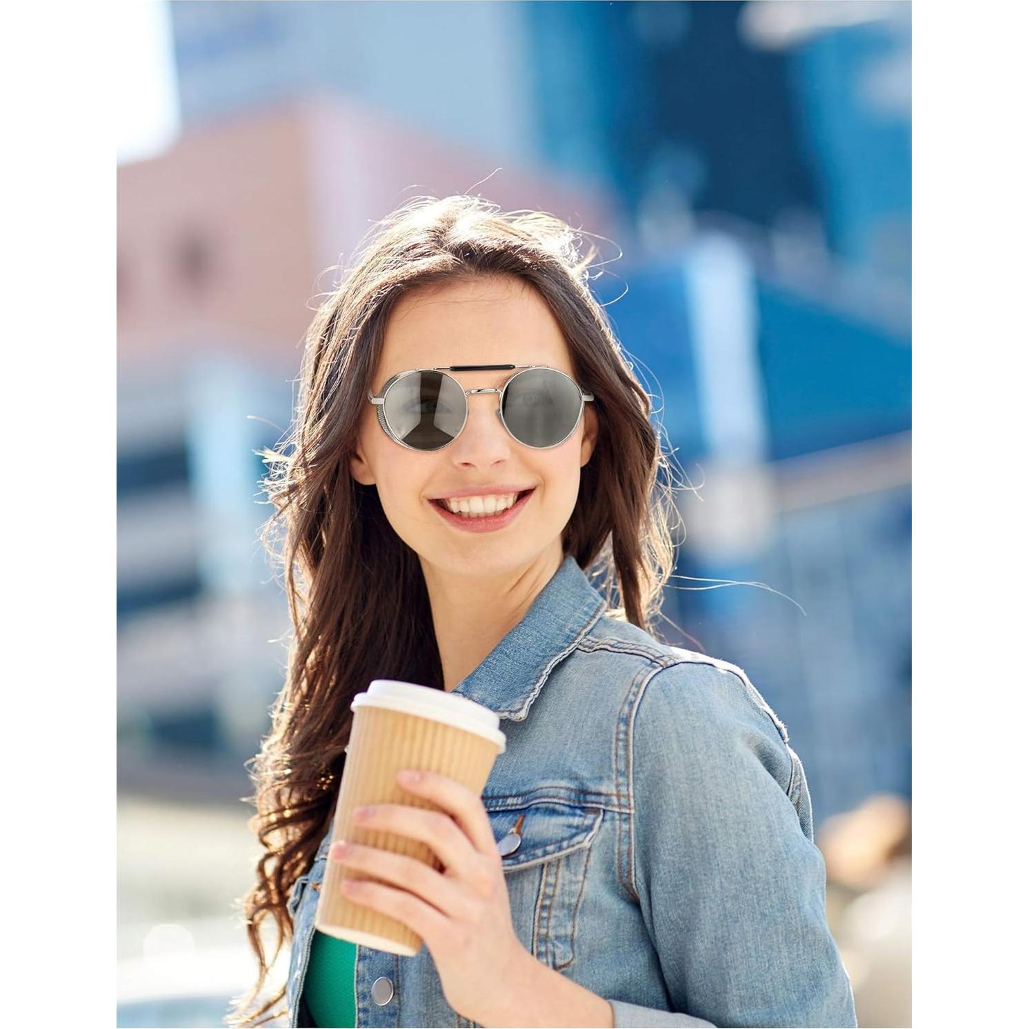 4 Pares de Gafas de Sol Steampunk Retro Unisex Vintage