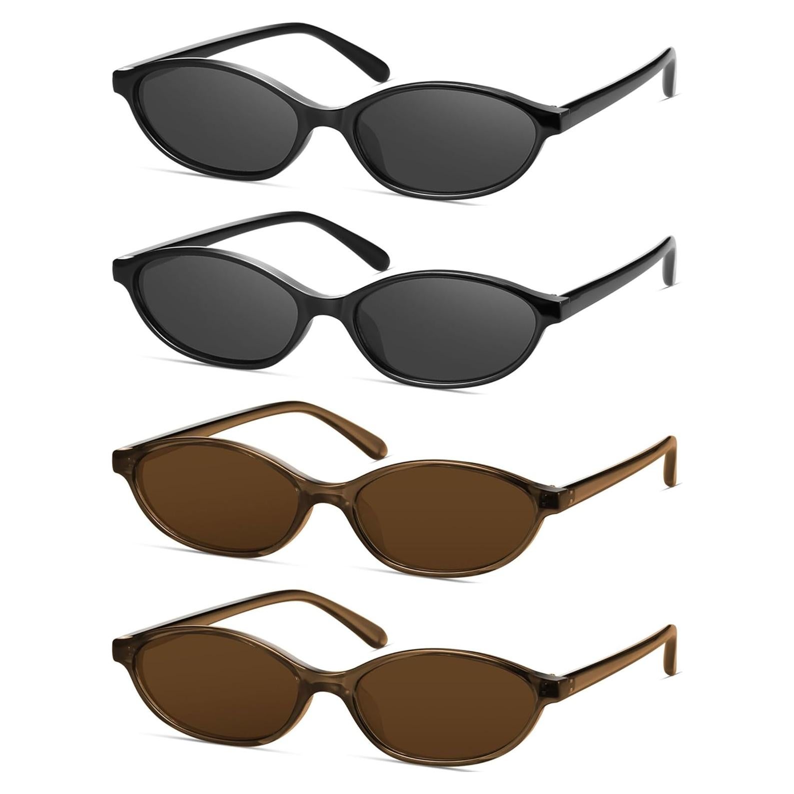 Gafas de sol retro ovaladas YMRFW para mujeres UV protección