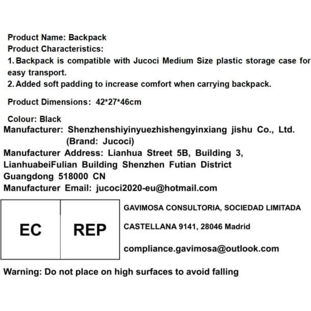 Mochila Acolchada Jucoci para Funda de Almacenamiento Mediana