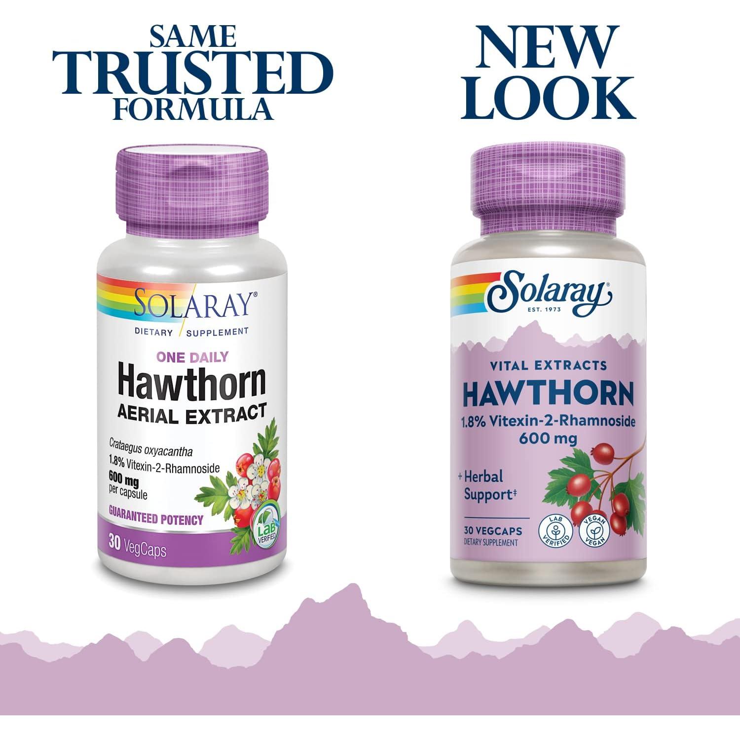 Suplemento de Extracto de Espino Solaray 600mg - 30 Cápsulas