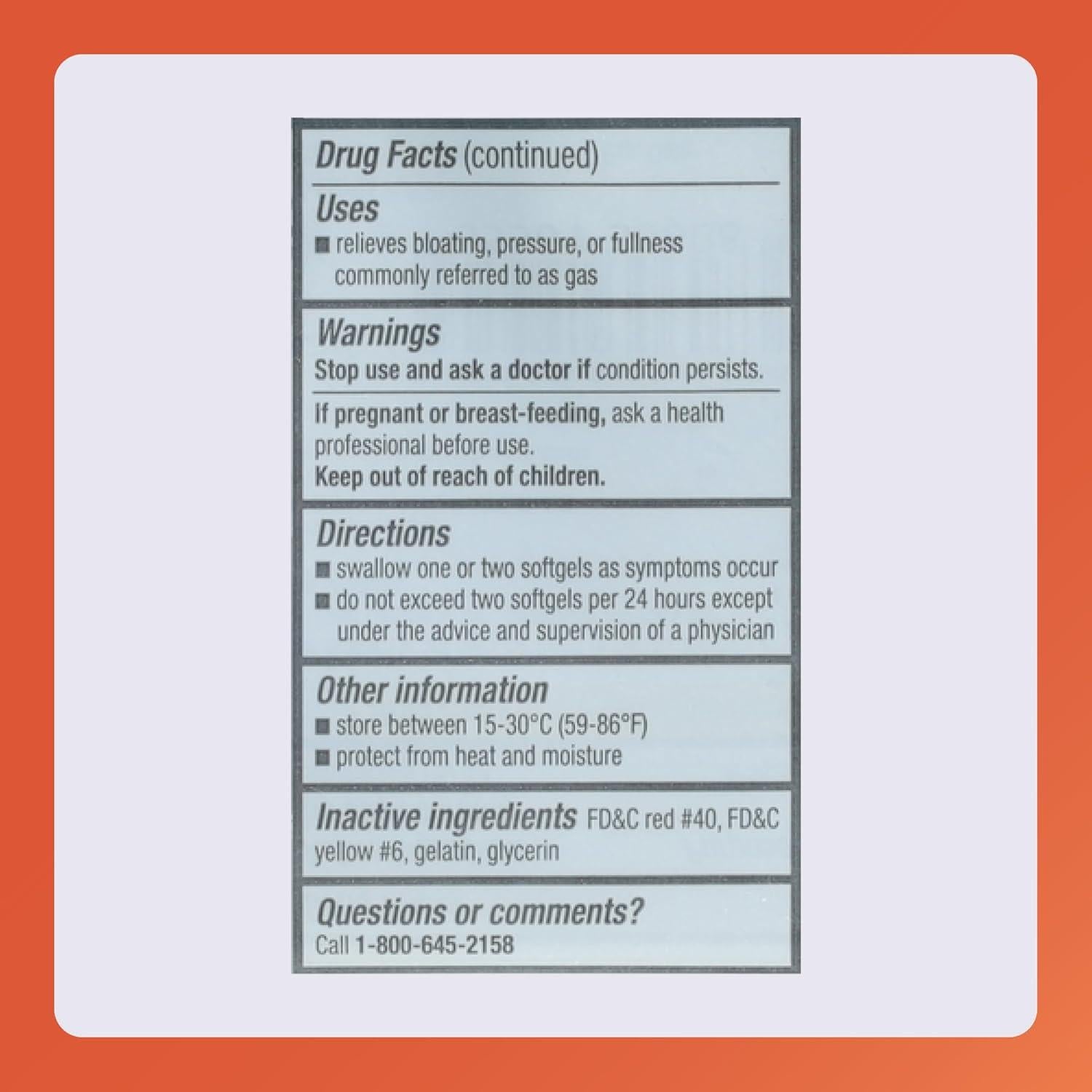 Rugby Simeticona 180 mg Alivio de Gas 60 Gelatinas Blandas