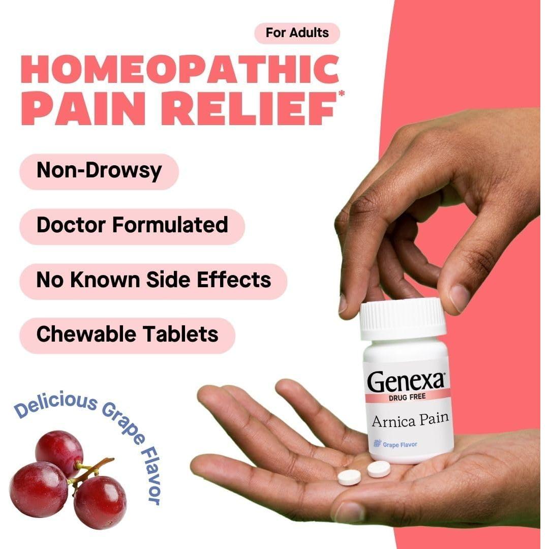 Genexa Arnica Dolor 100 Tabletas Masticables Sabor Uva