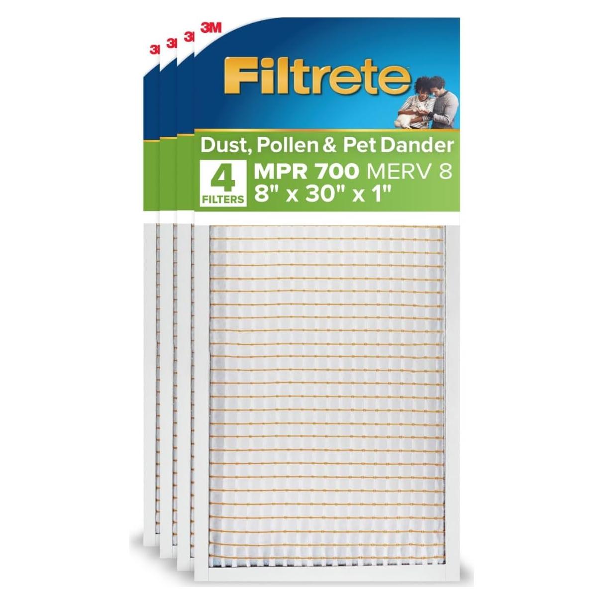 Filtro de Aire Filtrete 8x30x1 MPR 700 - Paquete de 4