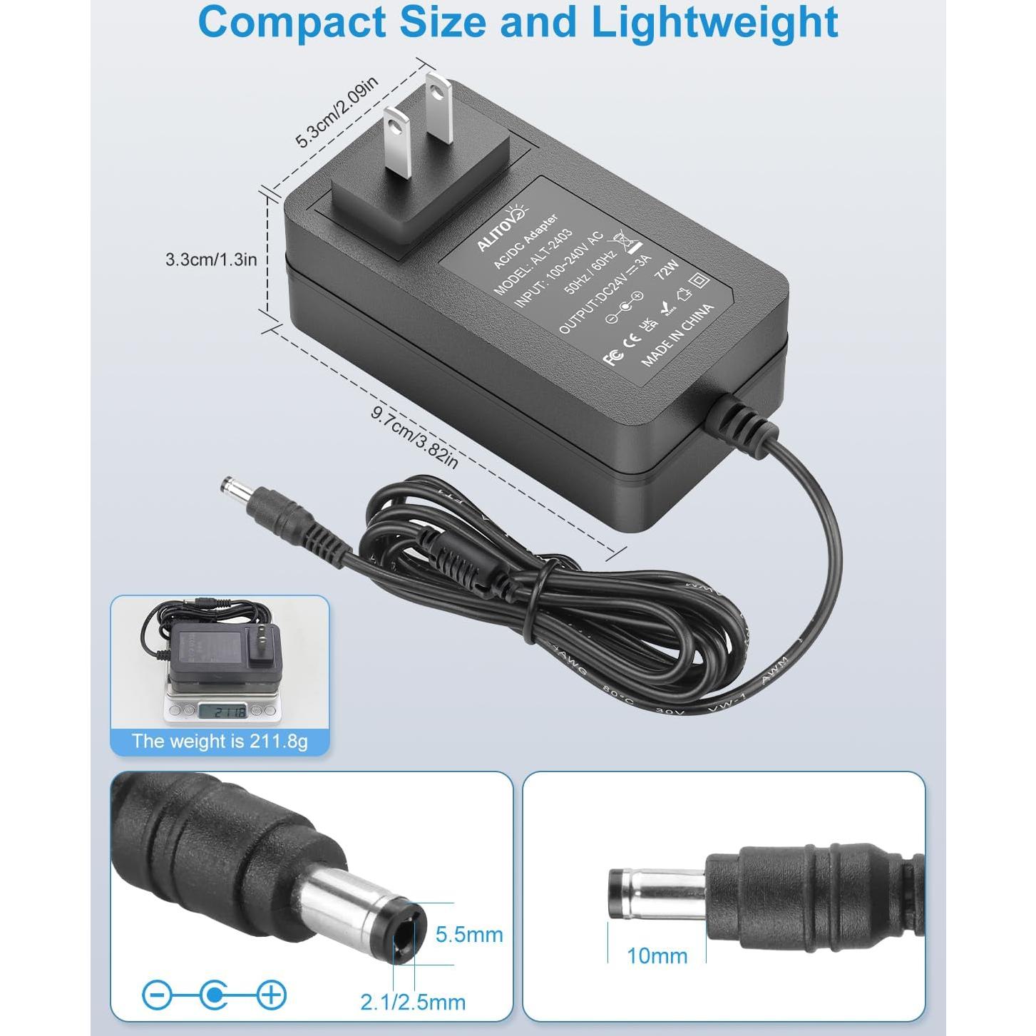 Fuente de Poder 24V 3A ALITOVE Adaptador AC/DC 72W 14 Puntas