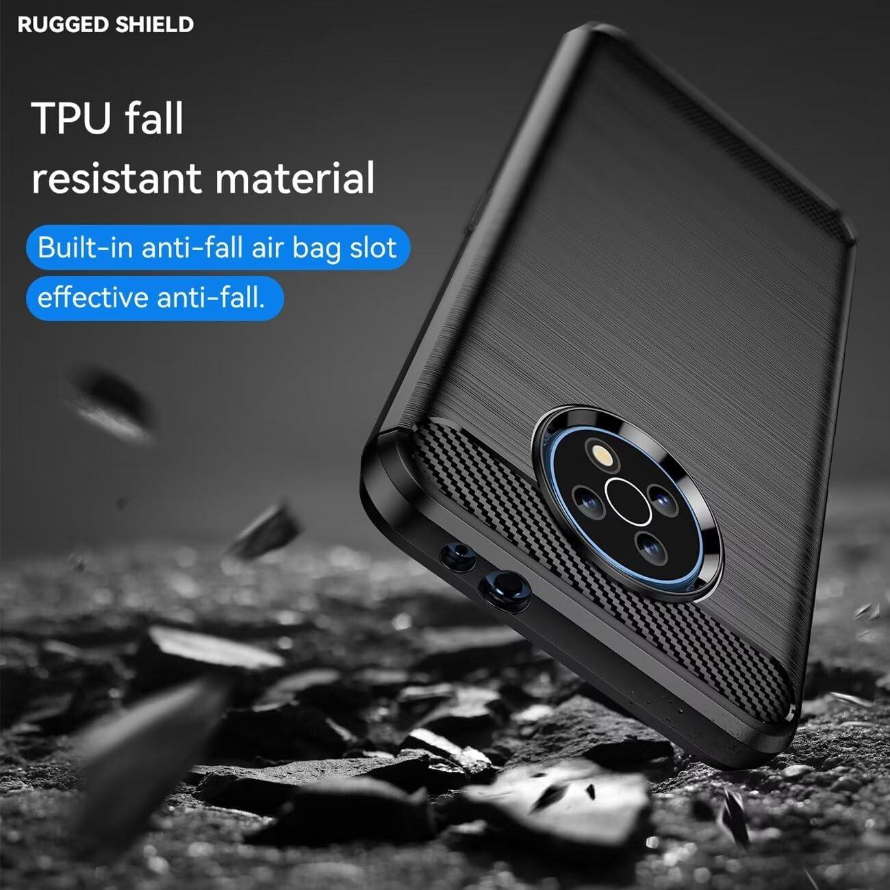 Compatible with Nokia G50 Case, TA-1358 Case, Slim Thin Carbon Fiber Phone Case TPU Soft Back Cases Anti-Scratch Shockproof Protective Cover for Nokia G50 Black