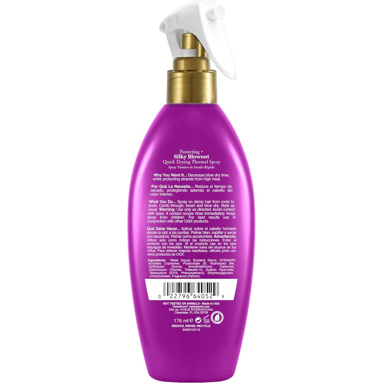 Spray Térmico OGX Protección Sedosa 232°C 180ml