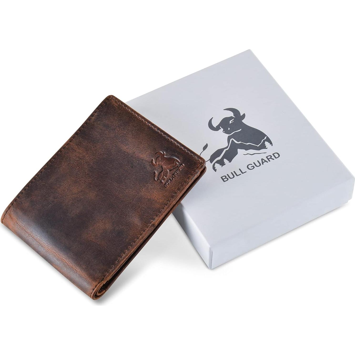 Cartera de Cuero Bifold para Hombre BULL GUARD Crazy Horse RFID
