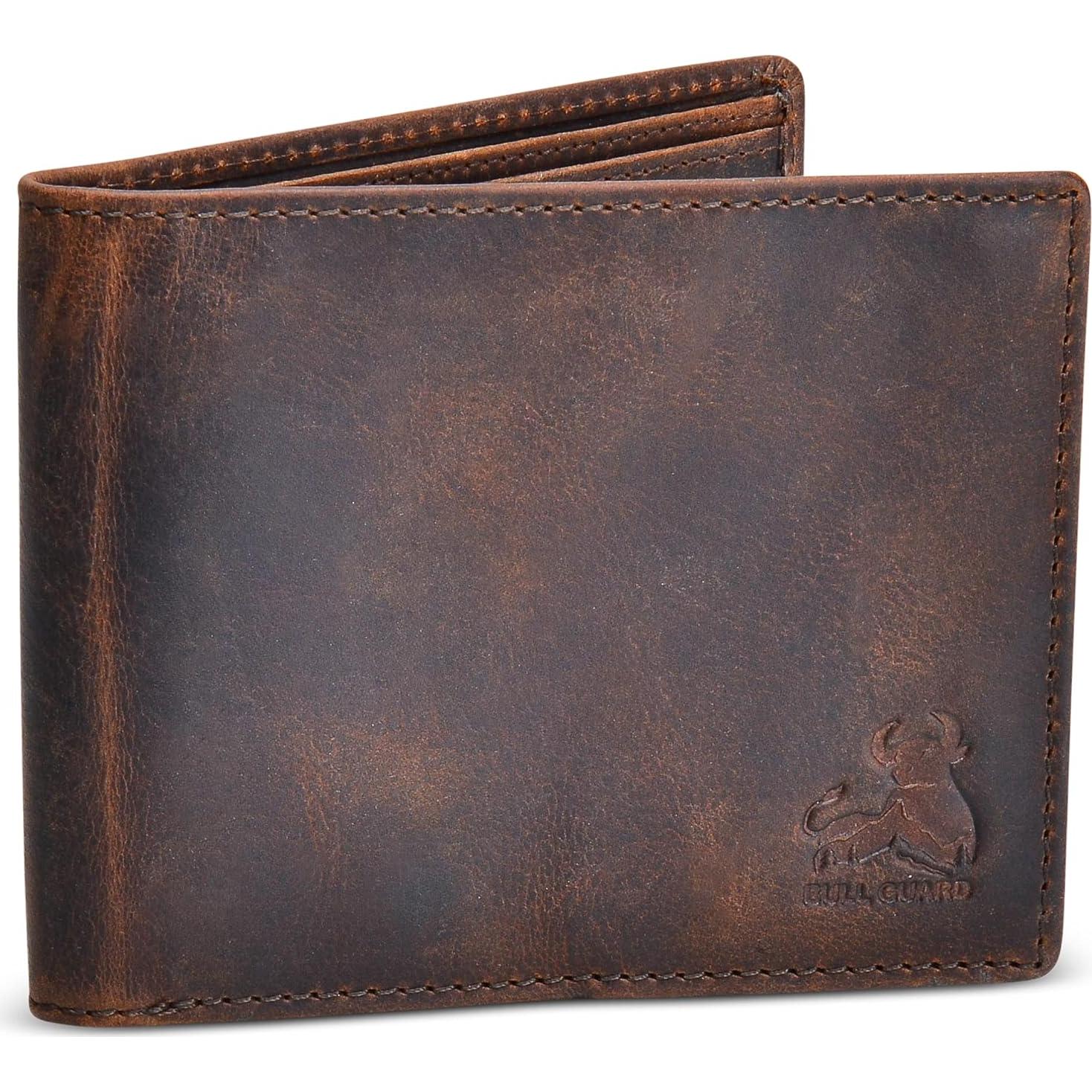 Cartera de Cuero Bifold para Hombre BULL GUARD Crazy Horse RFID