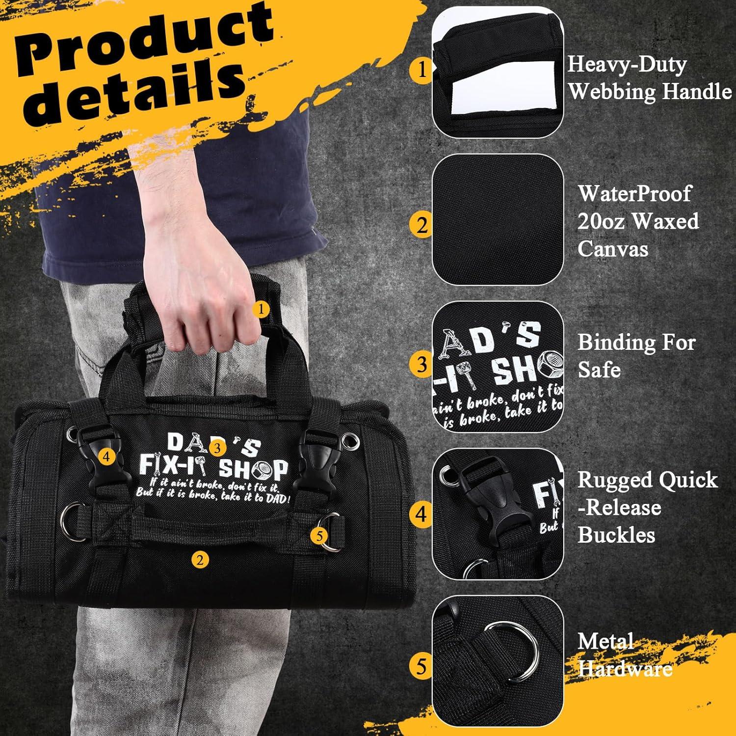 Bolsa de Herramientas Enrollable Sweetude Negra 4 Compartimentos