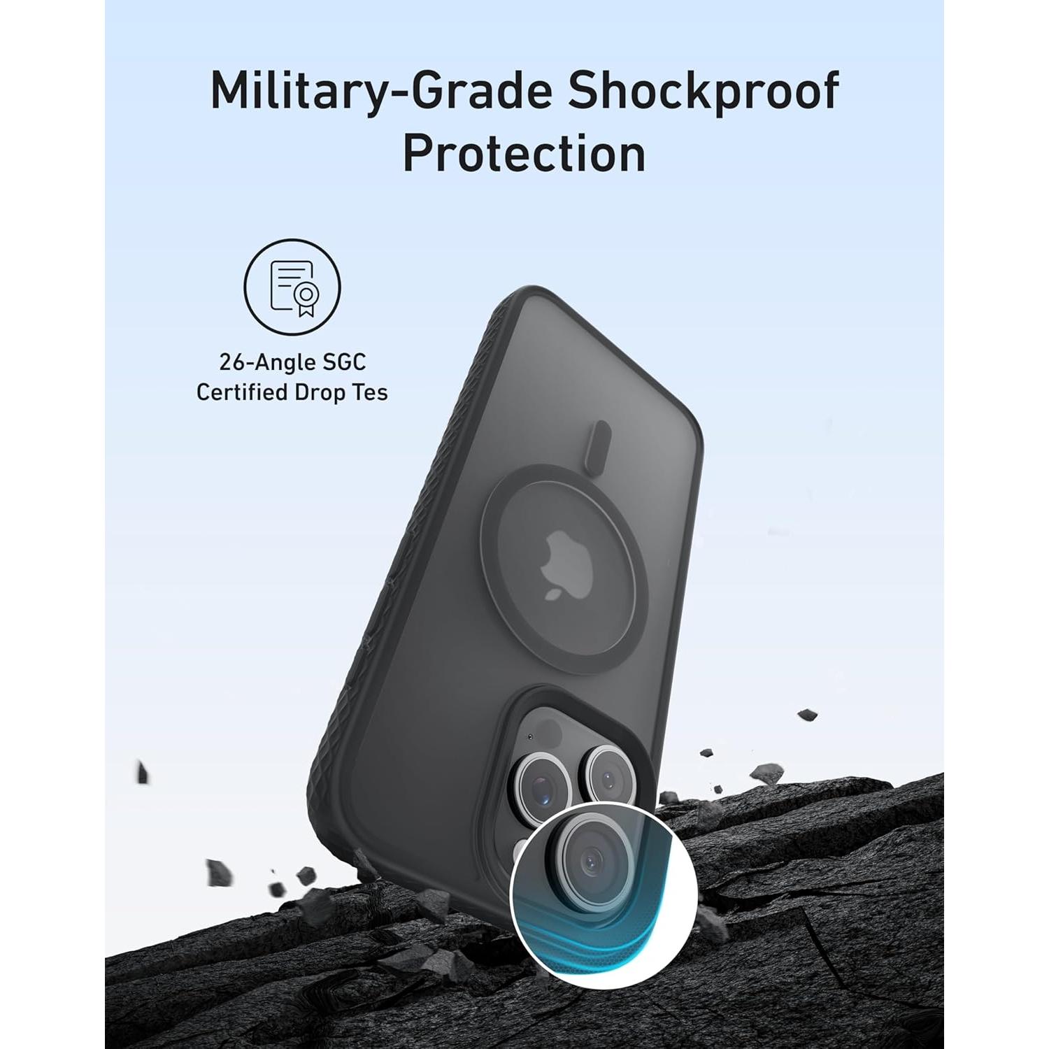 Funda Magnética Anker MagGo para iPhone 15, Ultra-Fina, Negra