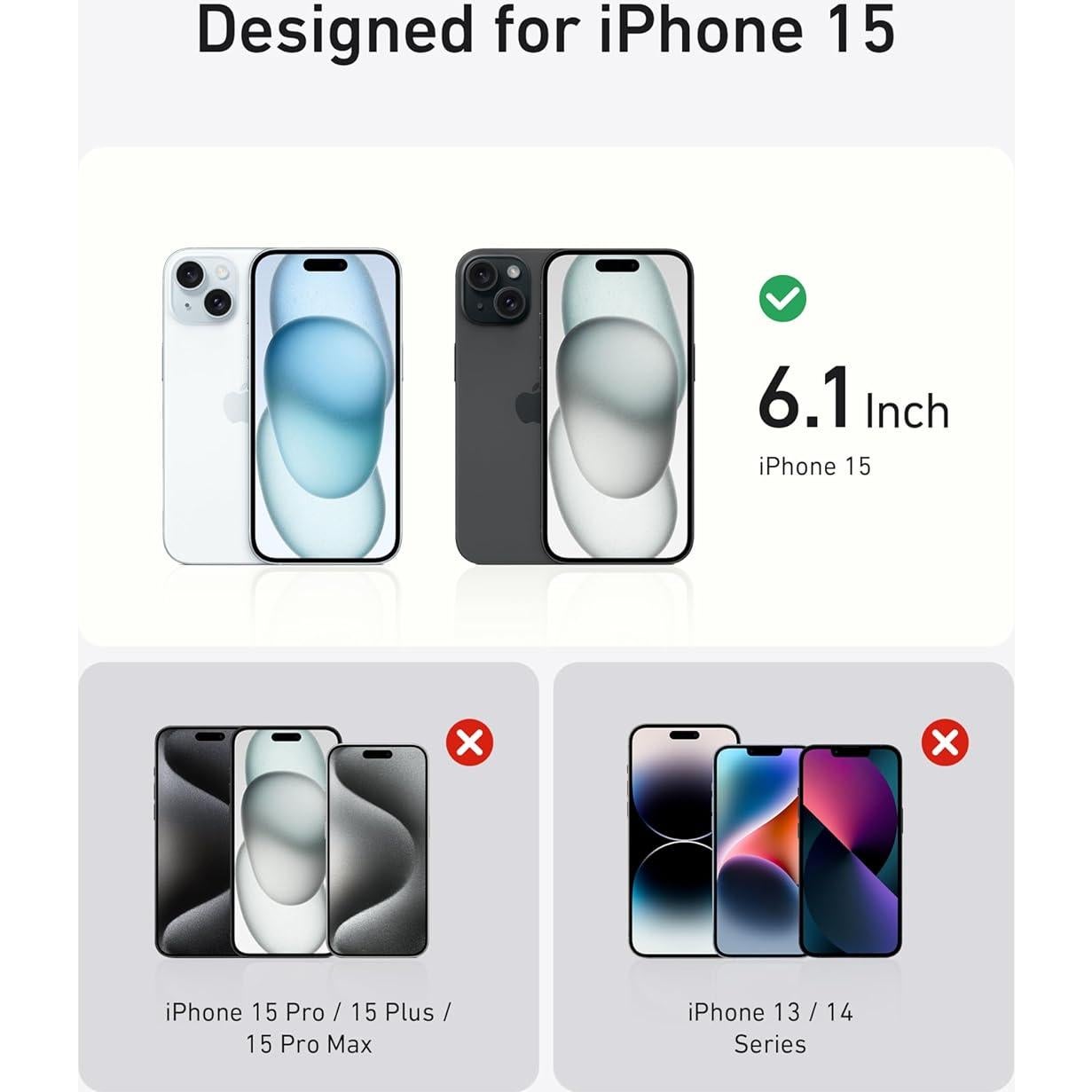 Funda Magnética Anker MagGo para iPhone 15, Ultra-Fina, Negra