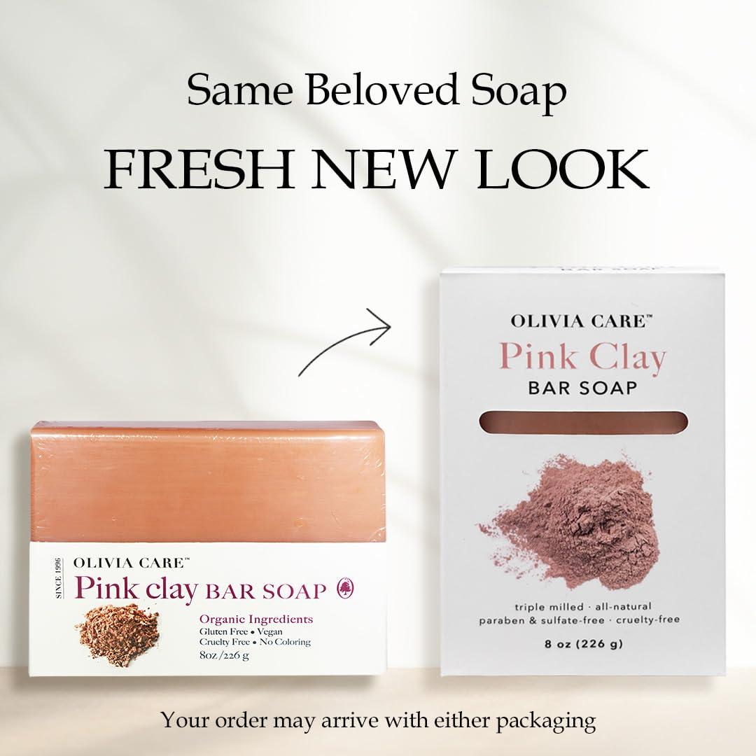 Jabón en Barra Arcilla Rosa Olivia Care 226.8 g Natural Vegano