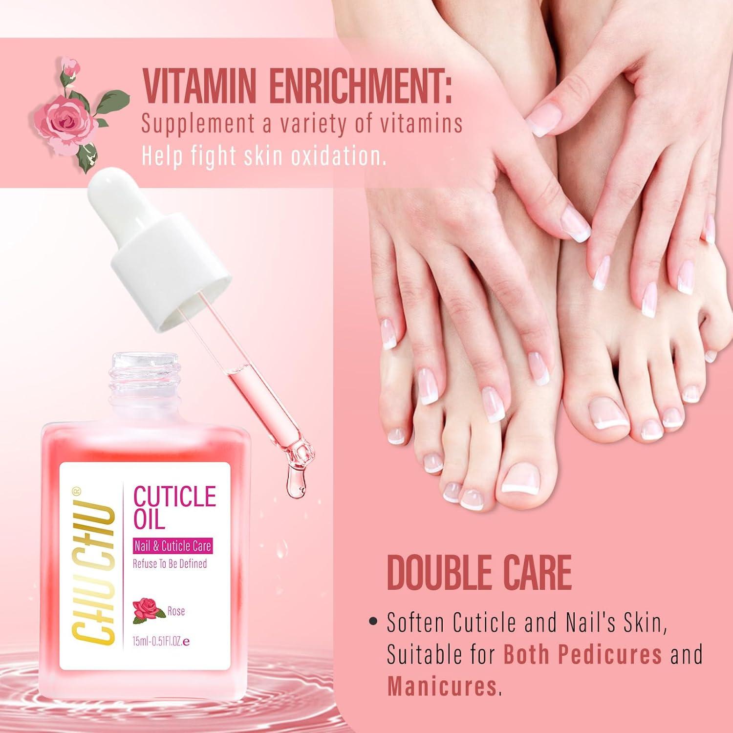 Aceite para Cutículas CHUCHU 15ml Rosa y Jojoba Hidratante