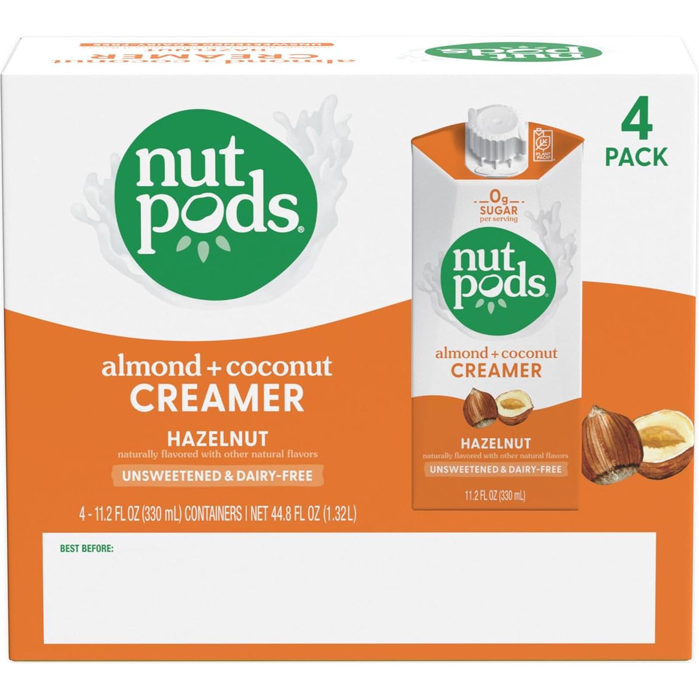 Crema de Avellana Nutpods - Sin Azúcar, Vegana, Keto, 4 Pack
