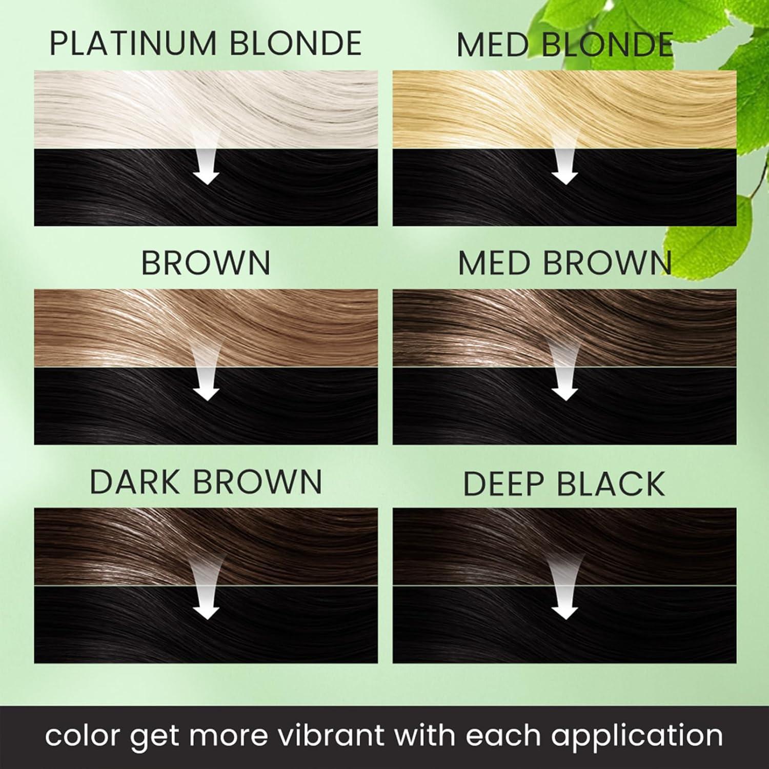 Champú para Teñir Cabello VOLLUCK 3 en 1 Negro - Cobertura Canas