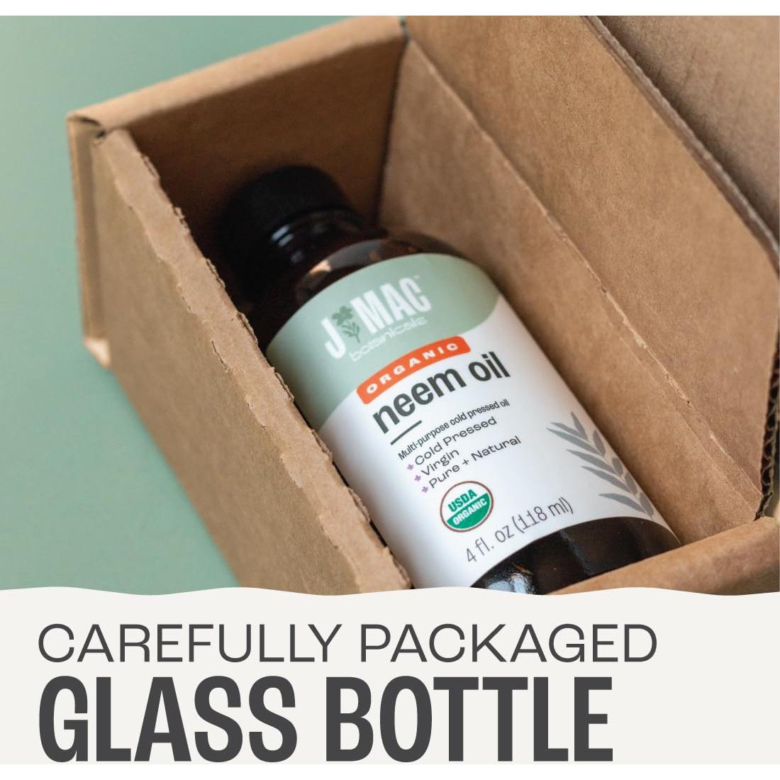 Aceite de Neem Orgánico J Mac Botanicals 118 ml Puro para Piel y Cabello