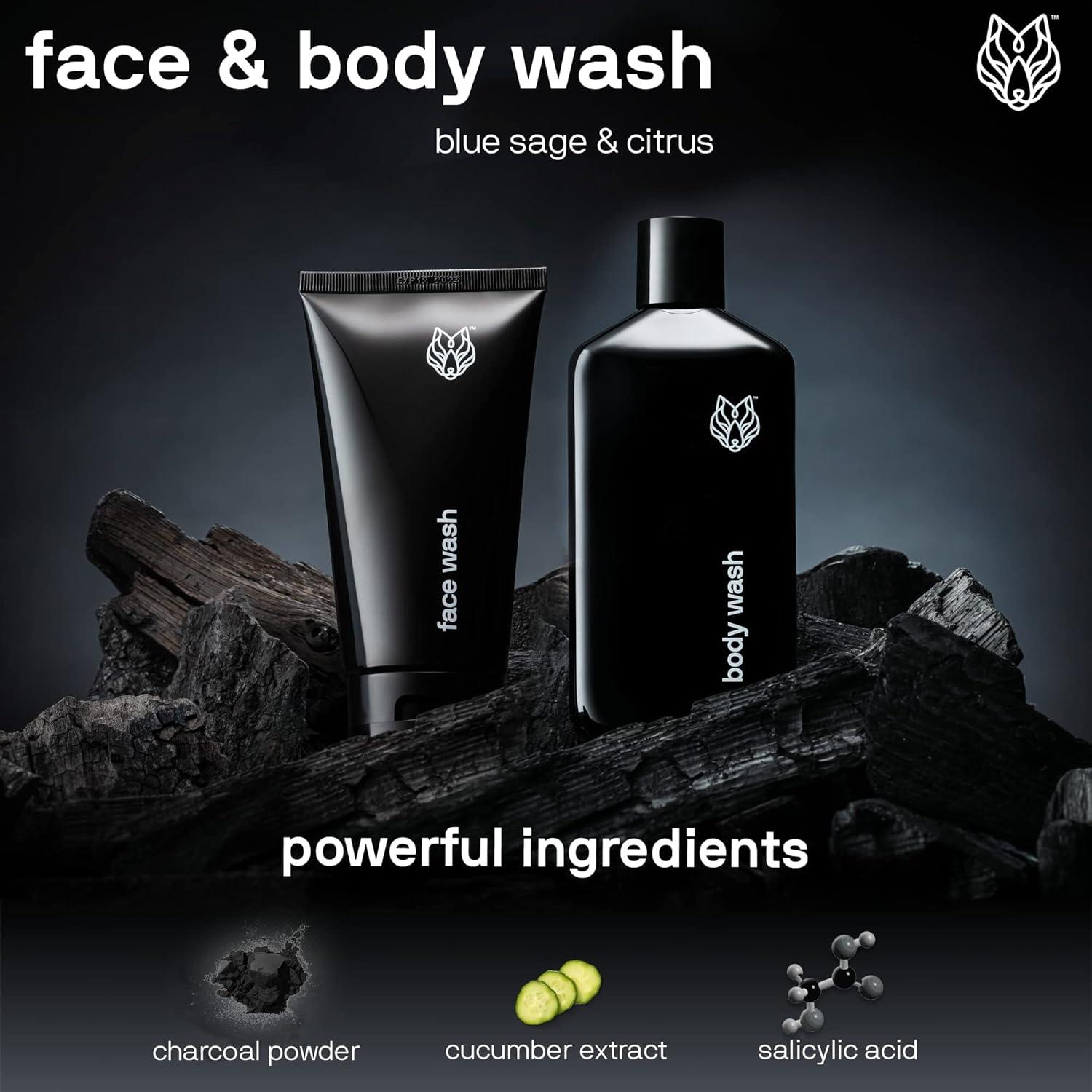 Set de Lavado Facial y Corporal Black Wolf 2 Piezas 300ml
